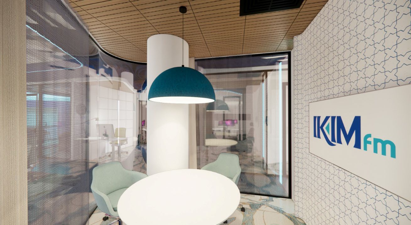 Breakout area with IKIM FM branding