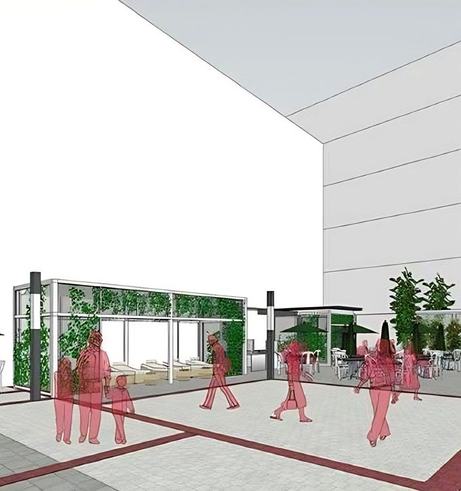 Proposed open dining area at the end of the backlane