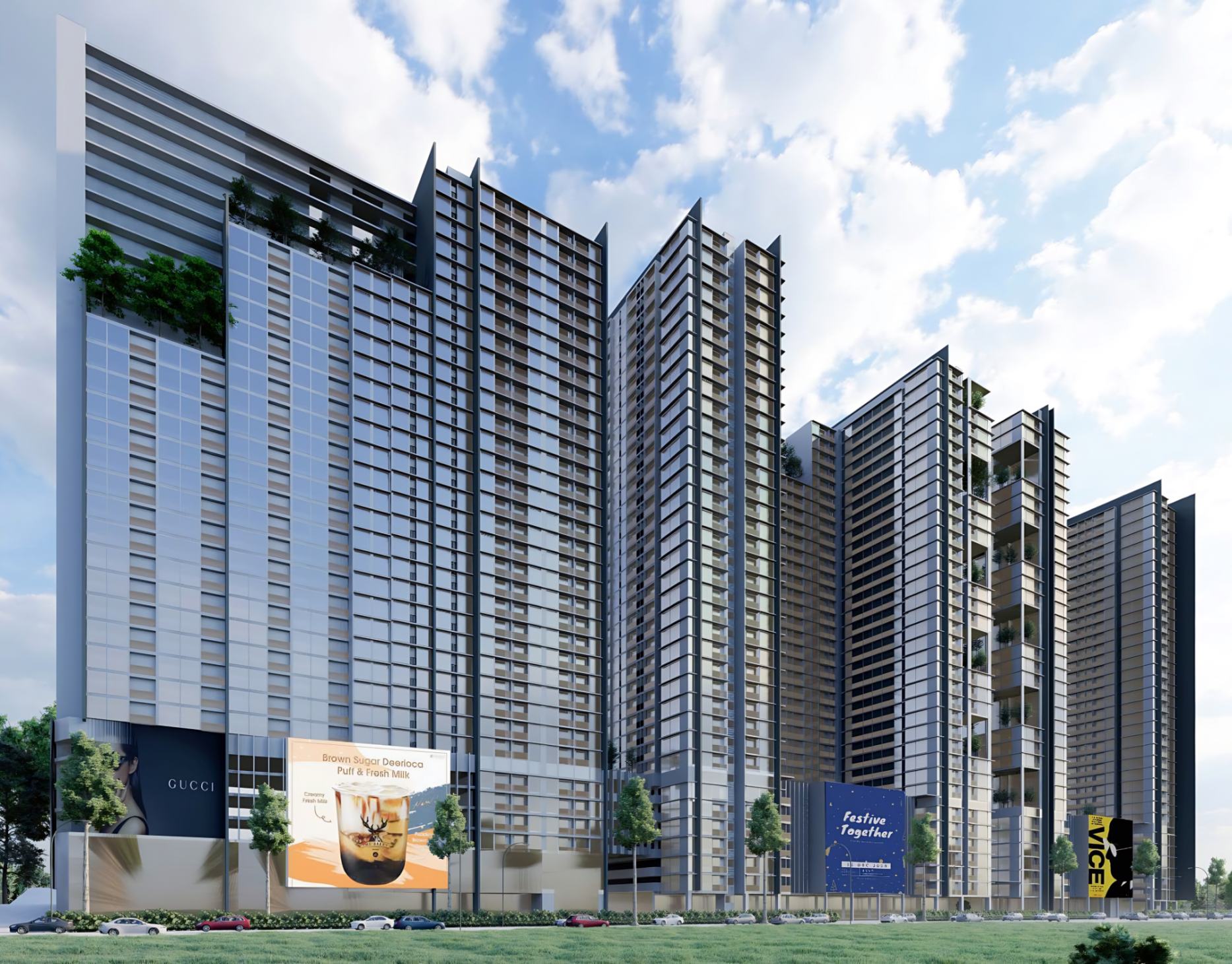 Rendering of the Jalan Yahya Awal service apartment towers