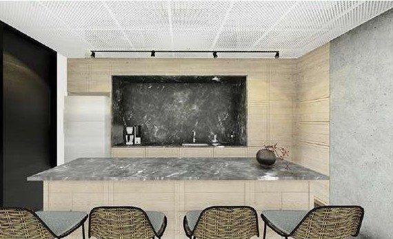 Pantry with marble counter