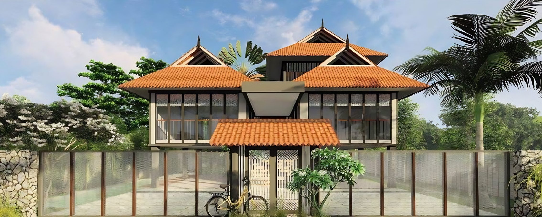 LIMAS bungalow with layered clay-tile roofs