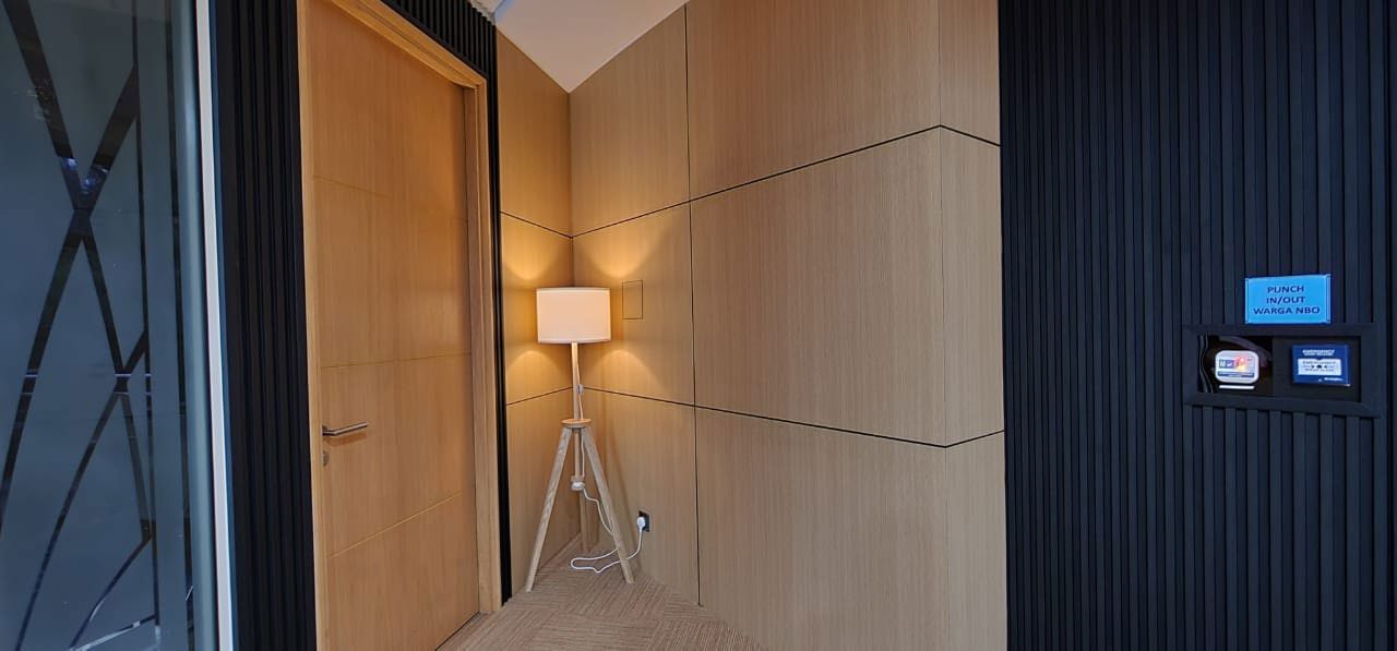 Corridor with timber doors
