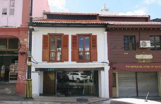 The renovated shophouse facade