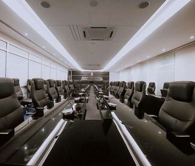 Main meeting room, long table view
