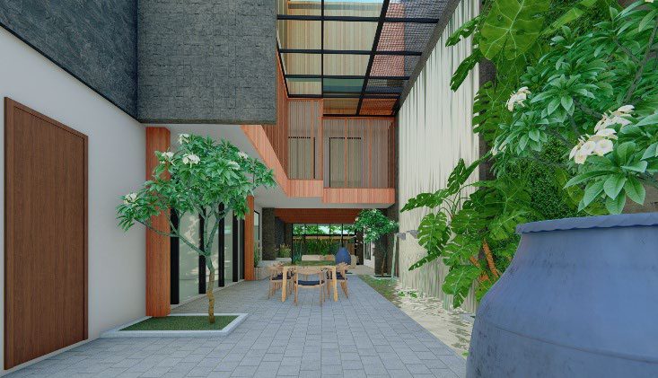 Courtyard with planting